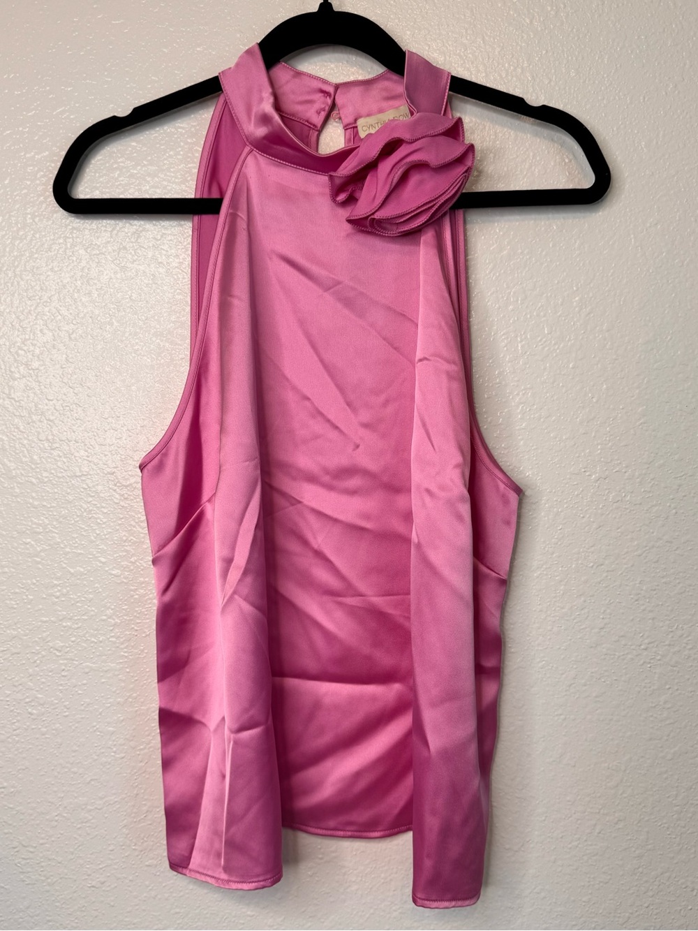 NWT Cynthia Rowley sz L Pink Sleeveless Silky Soft Blouse Top